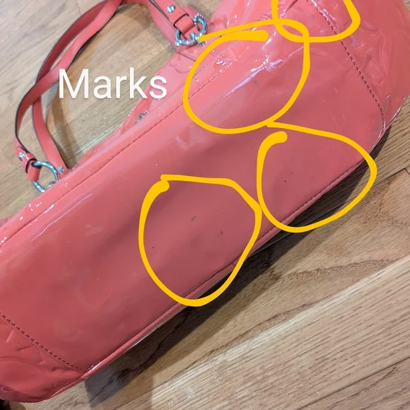 Coach Coral Patent Leather Tote Bag - Picture 11 of 14